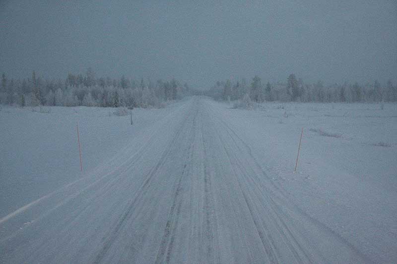 Die Strasse und Sichtverhältnisse werden immer schlechter
