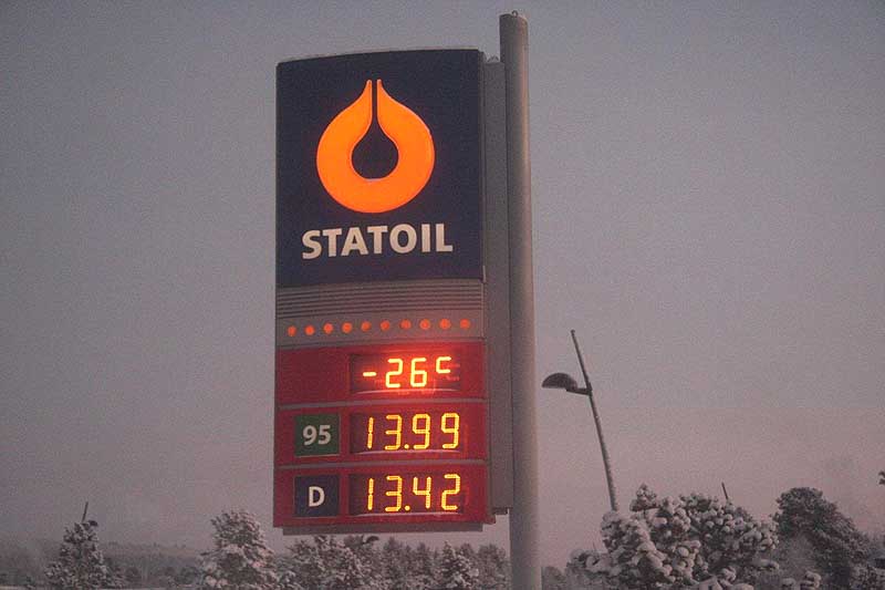Mittags um 12 Uhr haben wir noch immer -26 Grad