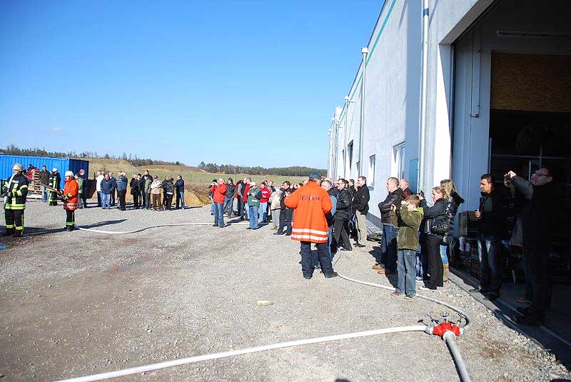 Bei der Feuerlöschübung